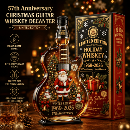 🎸Limited Edition Winter Reserve Design With 3D Guitar Shape, Amber Glow Finish & Festive Holiday Artwork 🥃✨