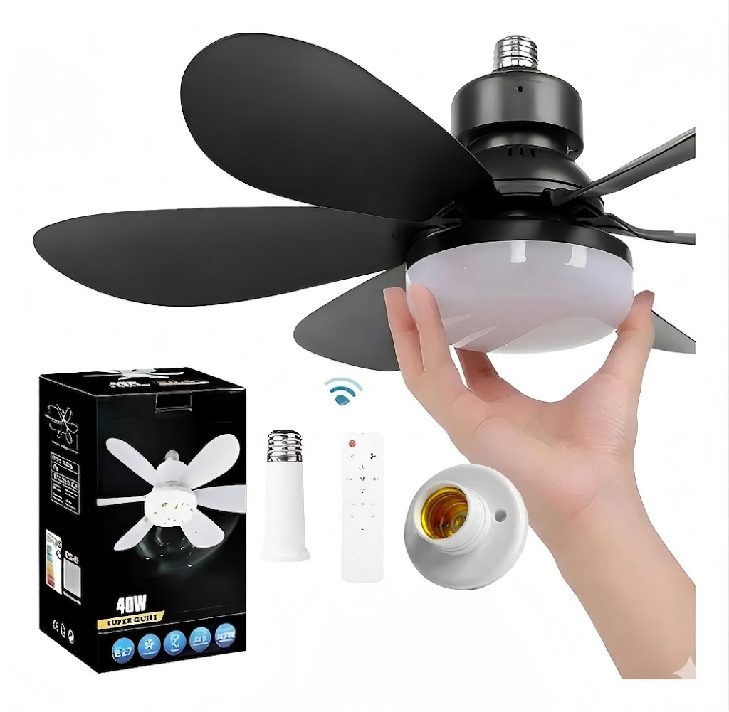 🎁2-IN-1 PORTABLE CEILING FAN & LIGHT with Remote Control