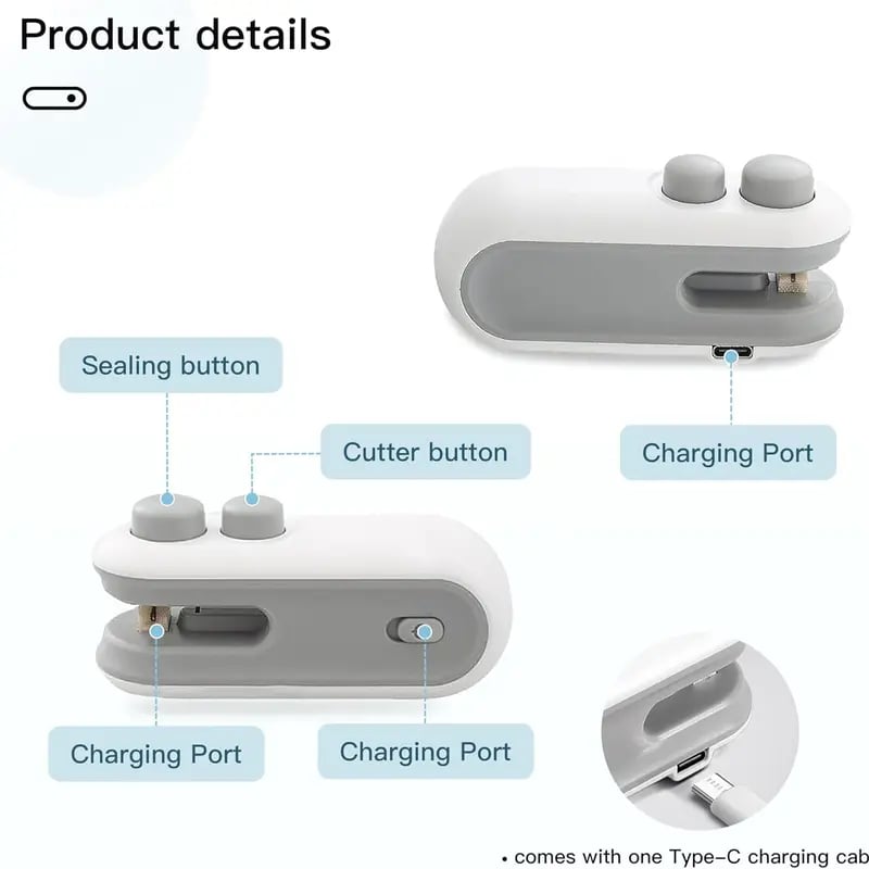 🔥✨2-in-1 Mini Snack Sealer | Rechargeable & Magnetic Freshness Keeper