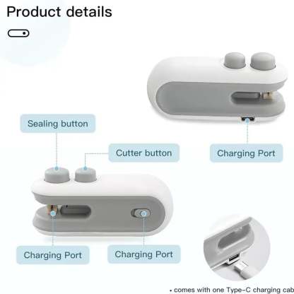🔥✨2-in-1 Mini Snack Sealer | Rechargeable & Magnetic Freshness Keeper
