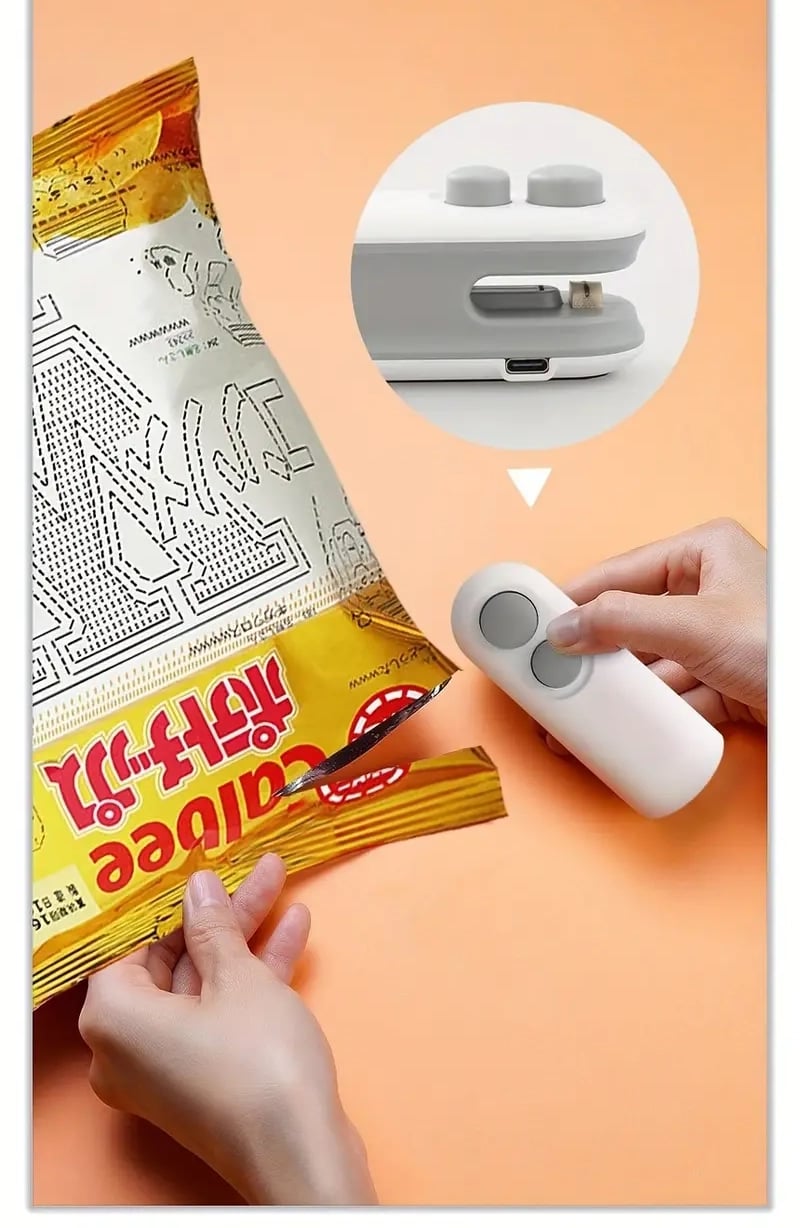 🔥✨2-in-1 Mini Snack Sealer | Rechargeable & Magnetic Freshness Keeper