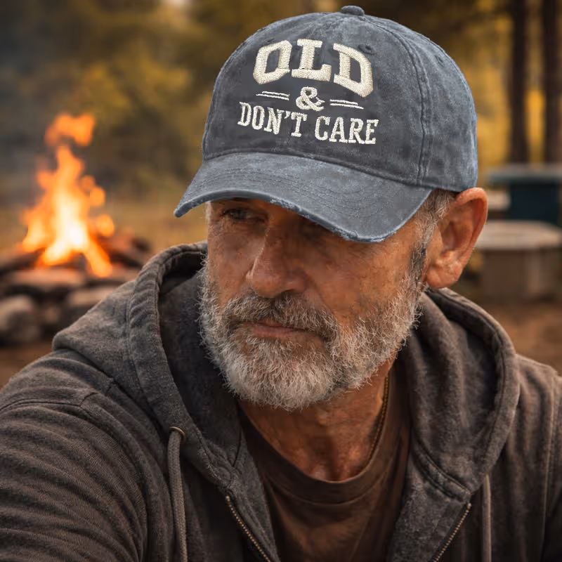 🧢 Vintage Distressed “OLD & DON’T CARE” Cap