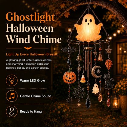 👻 Haunted Glow Ghost Wind Chime