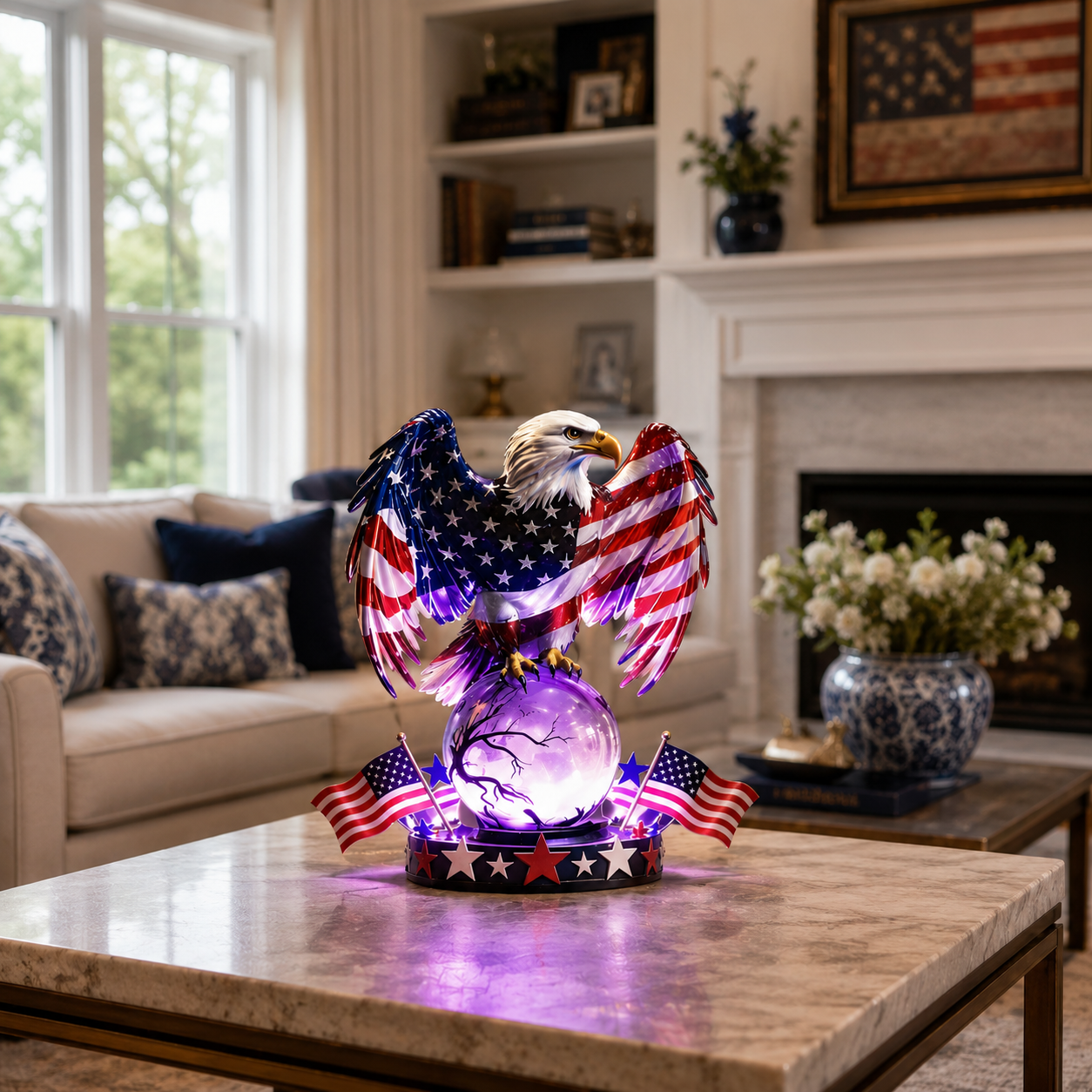 🇺🇸 Freedom Eagle Patriotic LED Table Lamp – American Pride Decor
