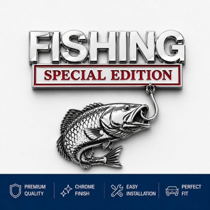🔥 🎣 Fishing Special Edition Premium 3D Metal Vehicle Emblem Badge