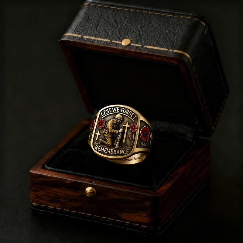 🔥Flash Sale 60% OFF🌹 2026 Remembrance Soldier Ring💍Lest We Forget — Honoring the Fallen