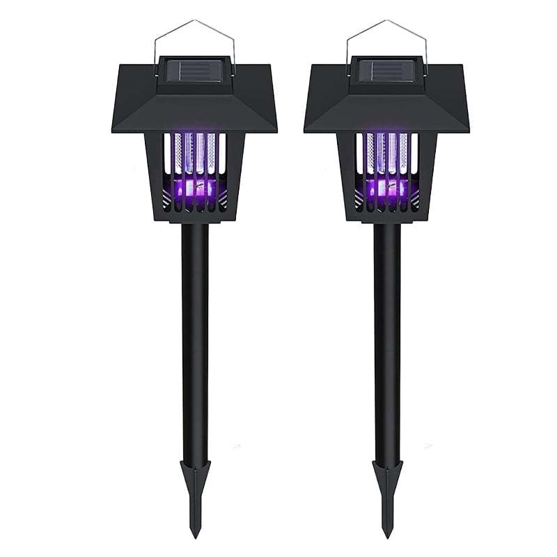 Eco-Friendly  3-in-1 Flickering Flame - Solar Powered Mosquito Zapper & Garden Stake Light