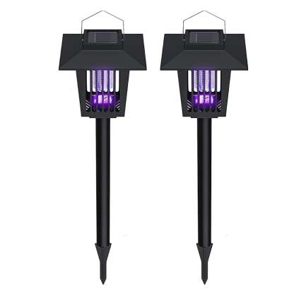 Eco-Friendly  3-in-1 Flickering Flame - Solar Powered Mosquito Zapper & Garden Stake Light