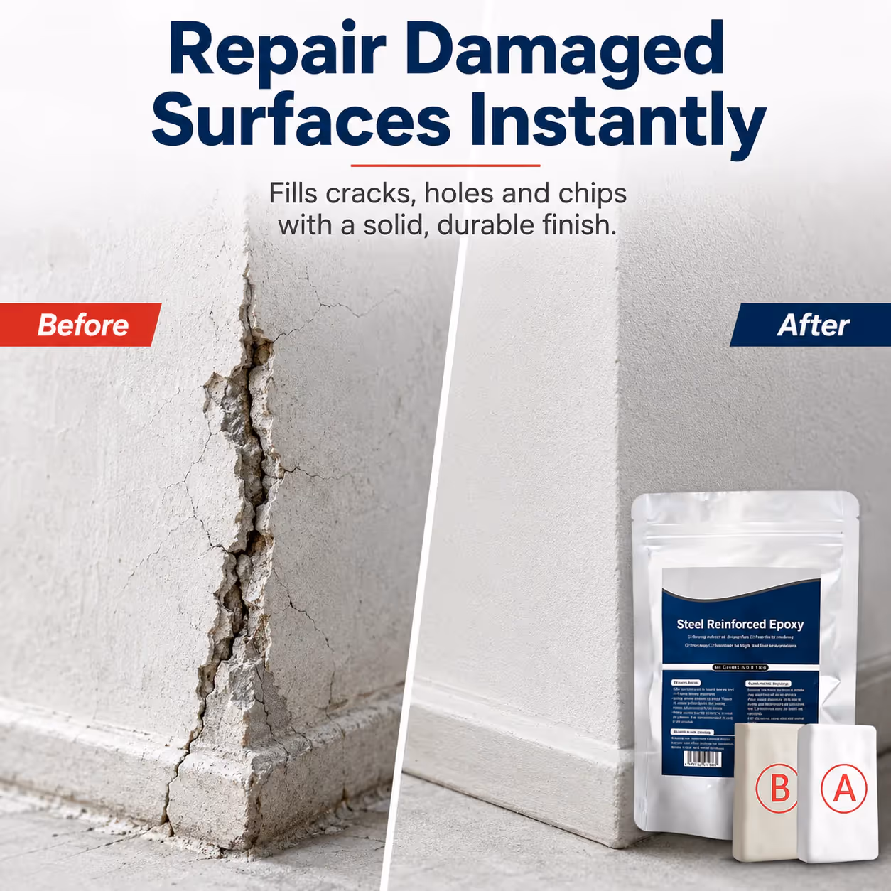 🏠Steel Reinforced Epoxy Repair Putty — Universal Glue for Metal, Wood, Plastic
