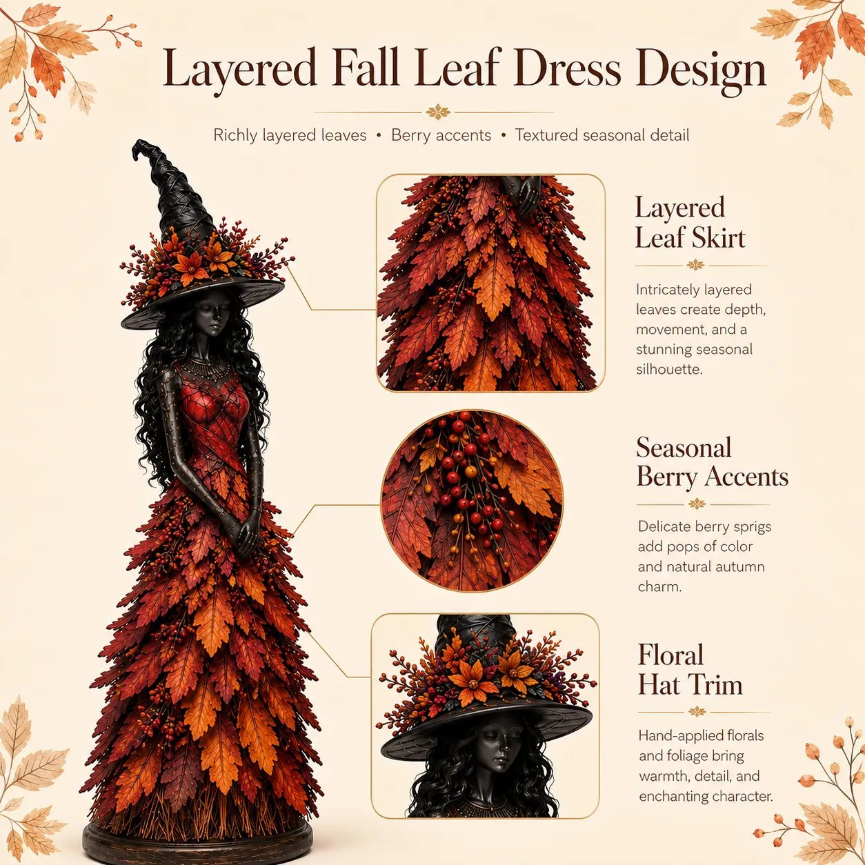 🧙 Enchanted Autumn Witch Figurine