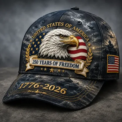 Printed Patriotic Vintage Baseball Hat – 1776–2026 American Tribute Edition
