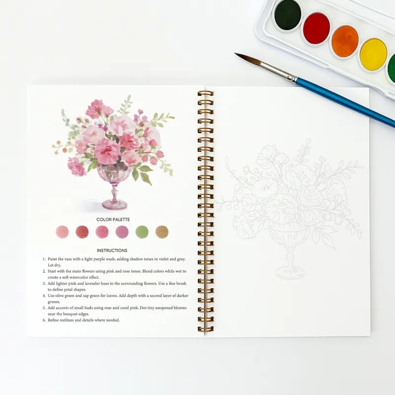🔥NEW YEAR SALE 50% OFF 🖼️Beginner-Friendly💕 Watercolor Workbook