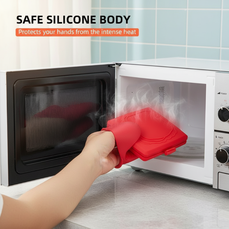 Easy cleaning non-stick microwave grill