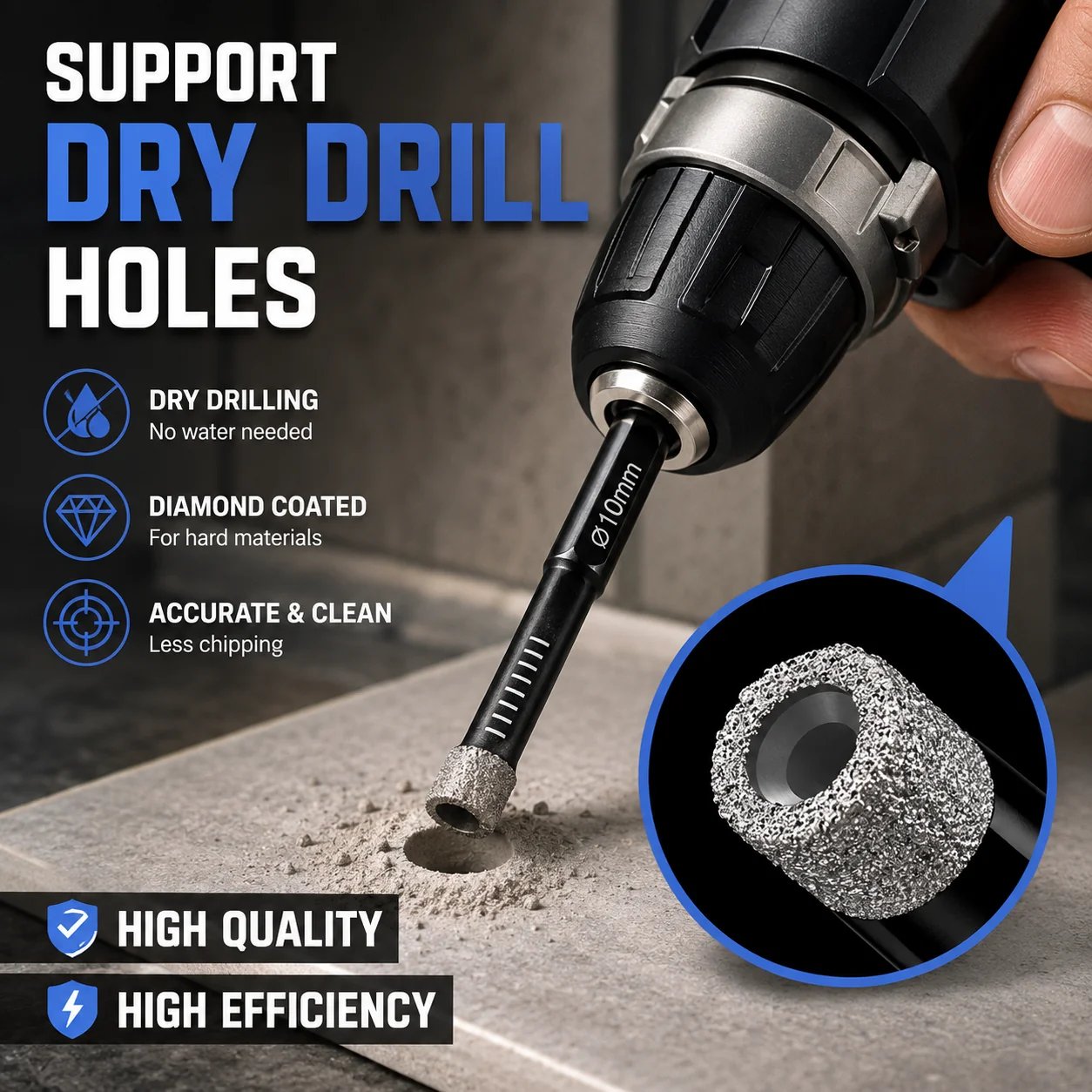 6 Pcs Diamond Drill Bits Set
