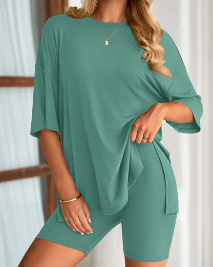 Women's Summer Two-Piece Set Split Hem Lounge