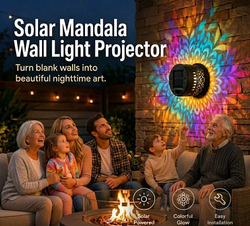 ✨🔥Mandala Solar Wall Lamp – Magical Patio Night Ambience✨
