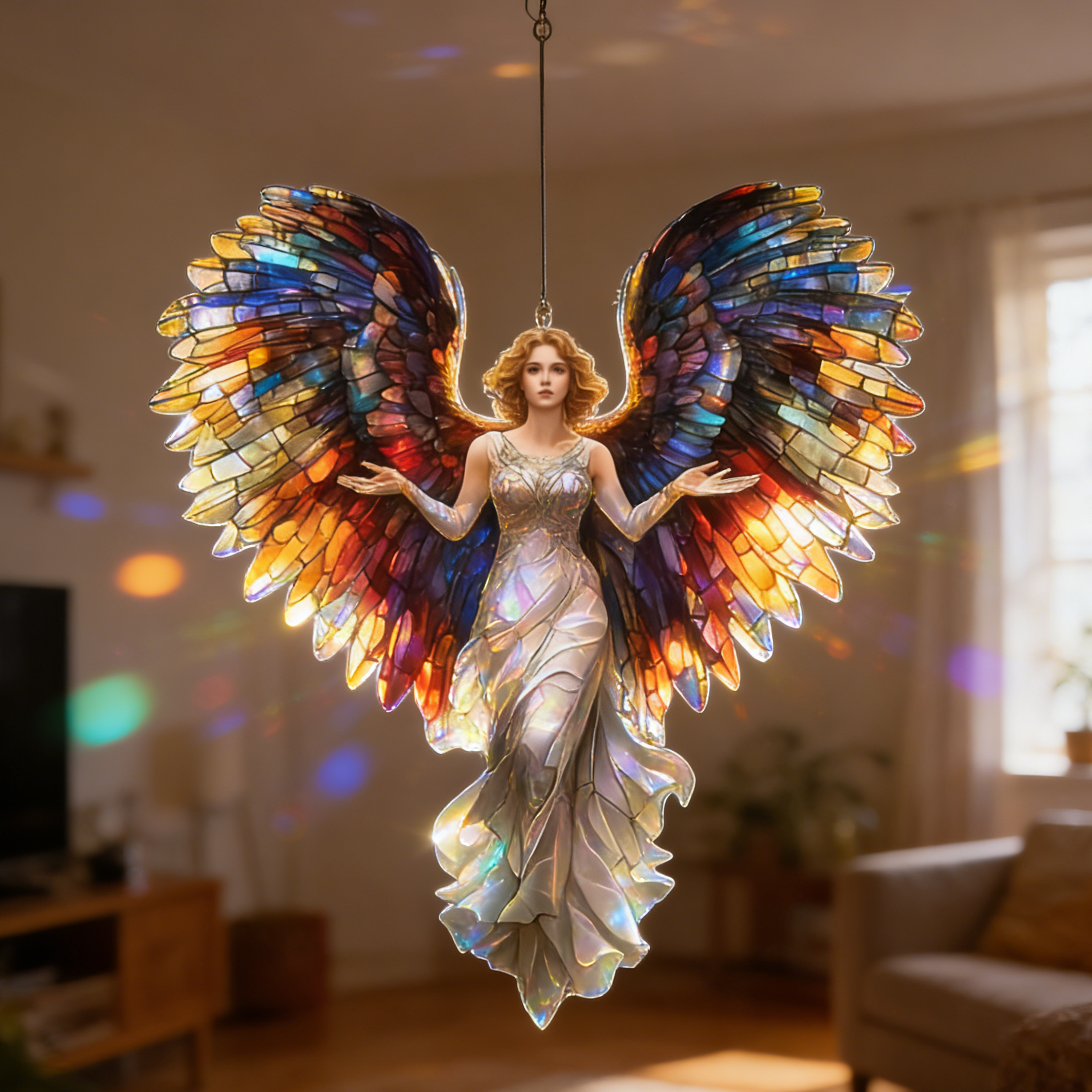🌈 Angel Stained Glass Sun Catcher -- Turn Sunlight into a Whimsical Work of Art