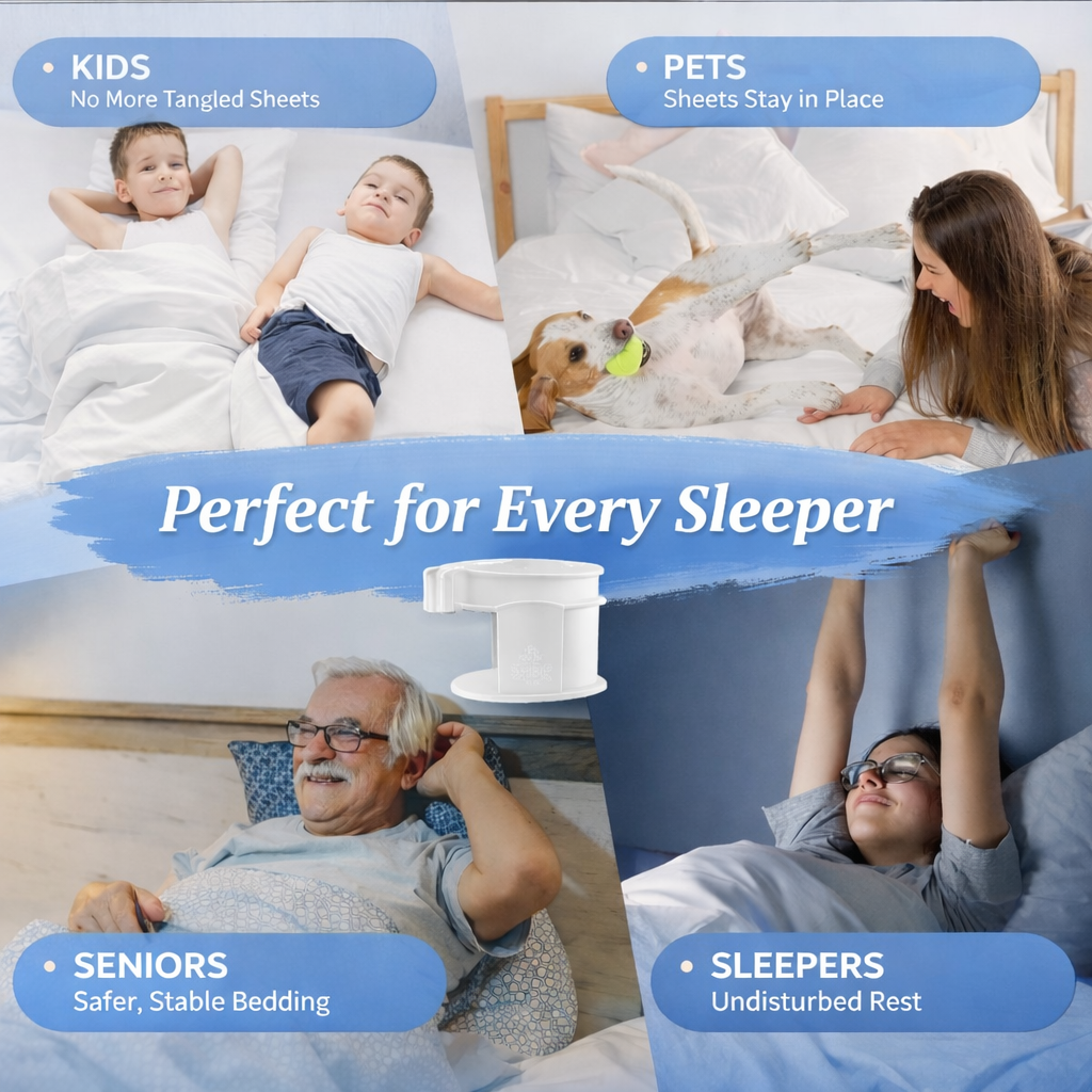 SheetLock™ No-Slip Bed Sheet Grips, Fits Any Mattress