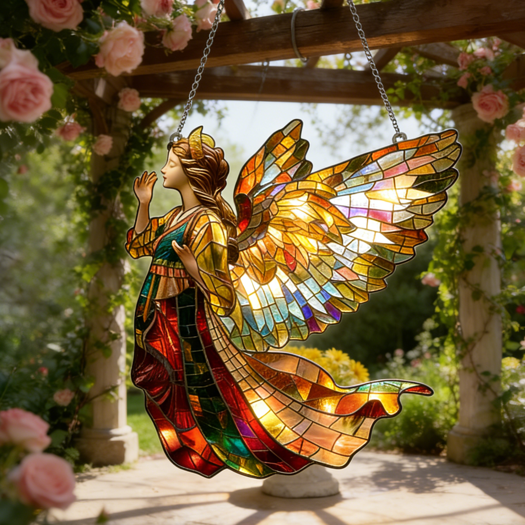 🌈 Angel Stained Glass Sun Catcher -- Turn Sunlight into a Whimsical Work of Art