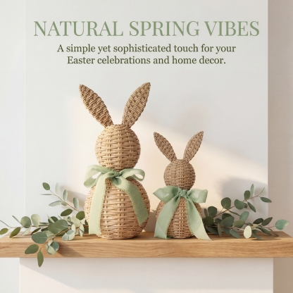 Easter Bunny Decor Set – Farmhouse Spring Tabletop Accent