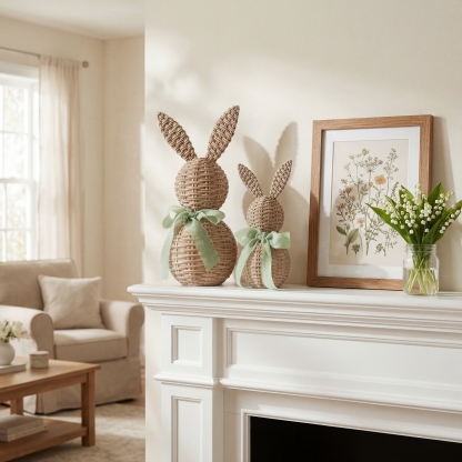 Easter Bunny Decor Set – Farmhouse Spring Tabletop Accent