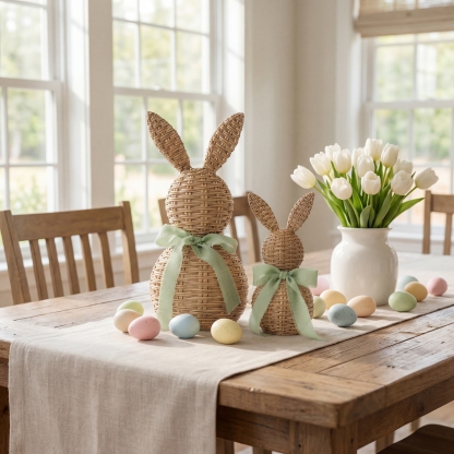 Easter Bunny Decor Set – Farmhouse Spring Tabletop Accent