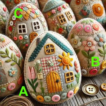 🔥ONLY TODAY 49% OFF🏡🥚Patchwork Felt Egg House DIY Kit