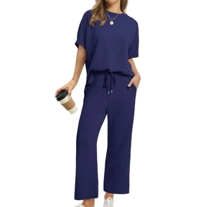🎉🛍️Heiße Aktion: 50% Rabatt! Weiches, lässiges Set aus Oberteil und Hose für Damen