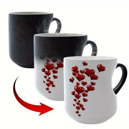 [Priority shipping]Heart-Shaped Color Changing Magic Ceramic Mug