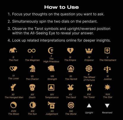 👁️‍🗨️Handmade Tarot Vision Pendant: Connect to Cosmic Wisdom Anytime(Cheat Sheet Included)