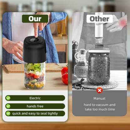 3 in 1 Electric Mason Jar Vacuum Sealer Kit with External Assembly Vacuum Pump for Food Storage, Automatic Vacuum Sealer for Vacuum Bag, Wine Bottle, Wide Mouth and Regular Mouth Mason Jars