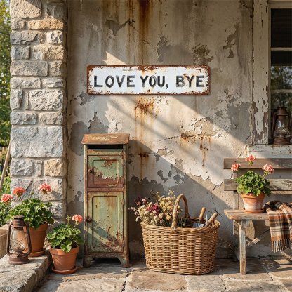 🚪 The Sweetest Send-Off & Welcome Sign! Love You, Bye Metal Sign