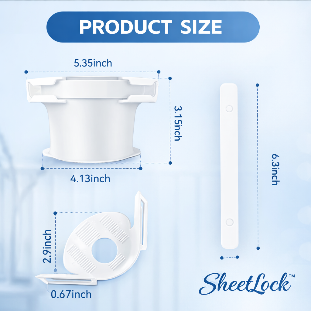 SheetLock™ No-Slip Bed Sheet Grips, Fits Any Mattress