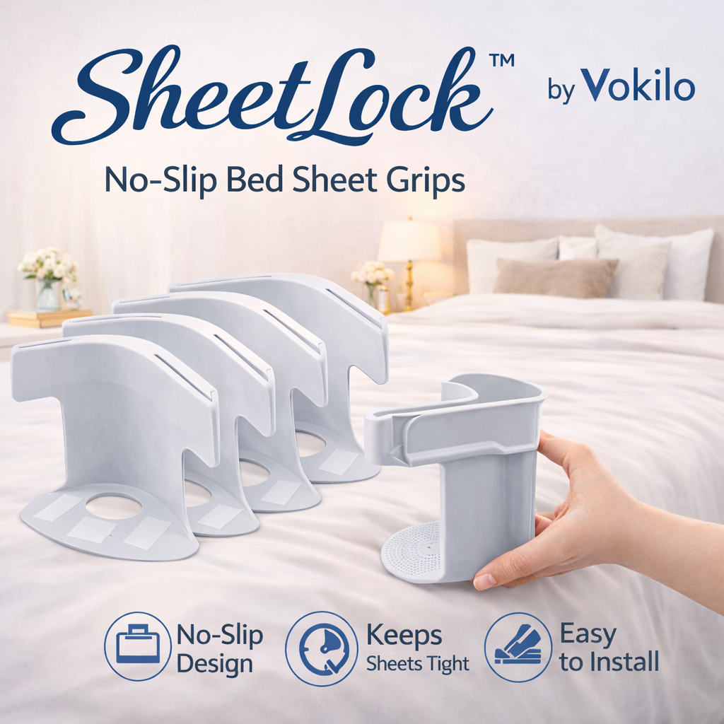 SheetLock™ No-Slip Bed Sheet Grips, Fits Any Mattress