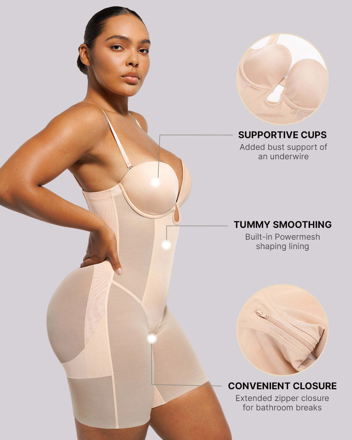 BOOT-YEAH™ MeshSmooth™ Deep Plunge Bodysuit