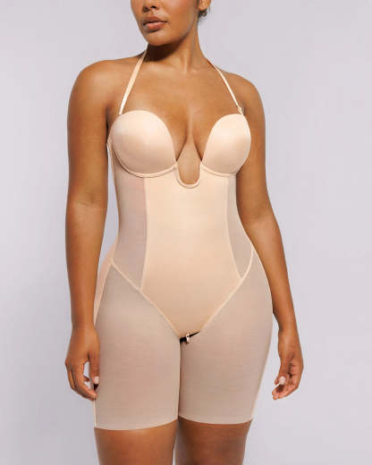 BOOT-YEAH™ MeshSmooth™ Deep Plunge Bodysuit