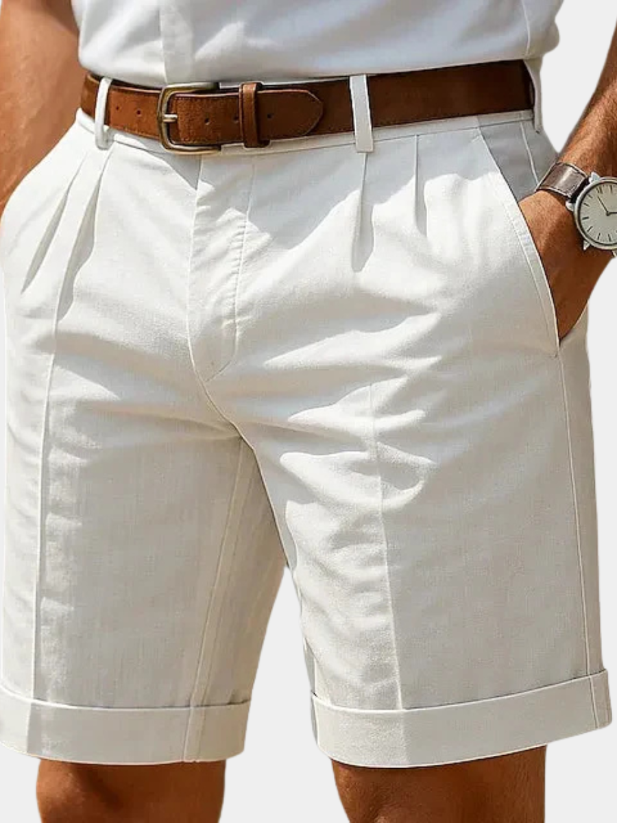 PLISSIERTE SOMMER-KURZHOSE FÜR HERREN