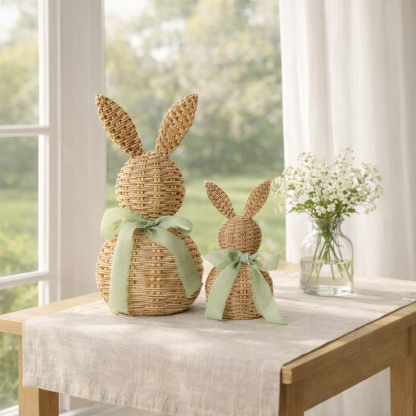 Easter Bunny Decor Set – Farmhouse Spring Tabletop Accent