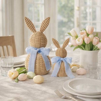 Easter Bunny Decor Set – Farmhouse Spring Tabletop Accent