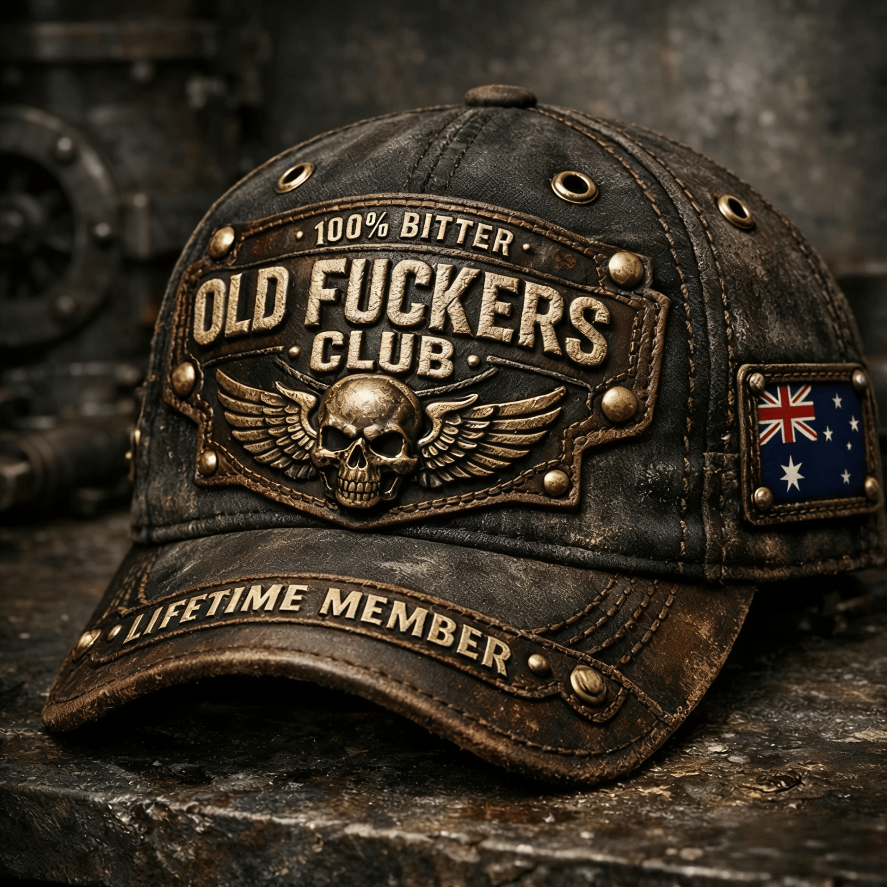 🔥Hand-Embroidered & Metal-Riveted Artisan Cap 🧢Old Fuckers Club-Vintage Baseball Cap