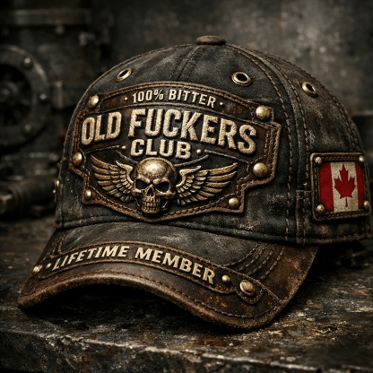 🔥Hand-Embroidered & Metal-Riveted Artisan Cap 🧢Old Fuckers Club-Vintage Baseball Cap
