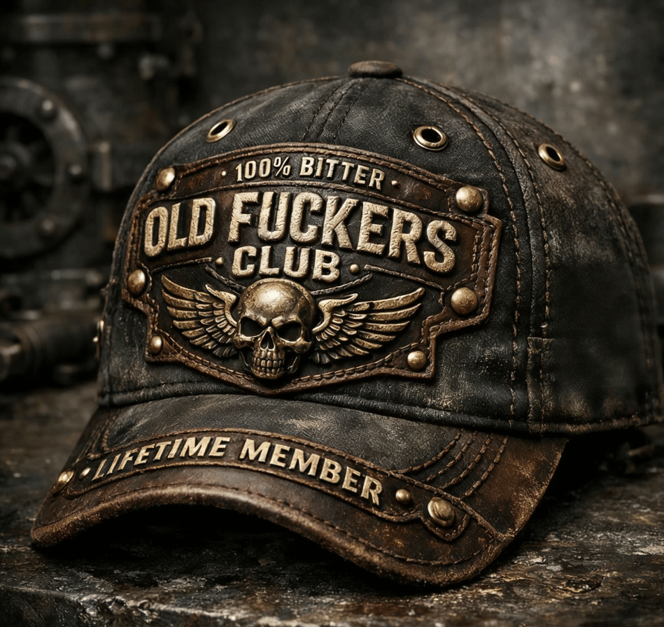 🔥Hand-Embroidered & Metal-Riveted Artisan Cap 🧢Old Fuckers Club-Vintage Baseball Cap