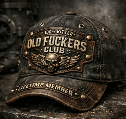 🔥Hand-Embroidered & Metal-Riveted Artisan Cap 🧢Old Fuckers Club-Vintage Baseball Cap