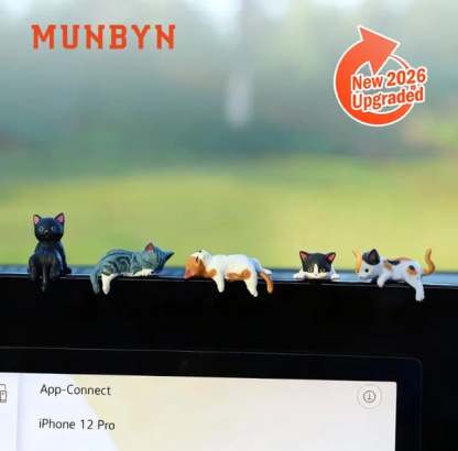 ⏰🔥LAST DAY 49% OFF - Hand-Painted Mini Cat Desk Figurines 😺 Set of 5 Cute Cartoon Kitty Companions