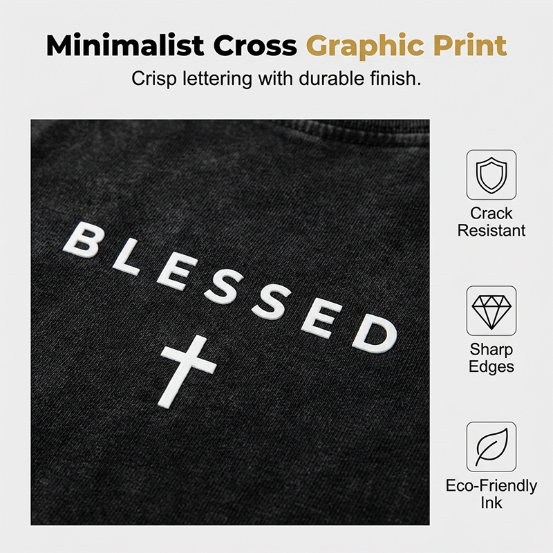 👕✝️ 50% RABATT! Vintage-T-Shirt für Herren mit Kreuz- und Buchstabenprint – Lässig, ausdrucksstark & mit persönlicher Note ✨