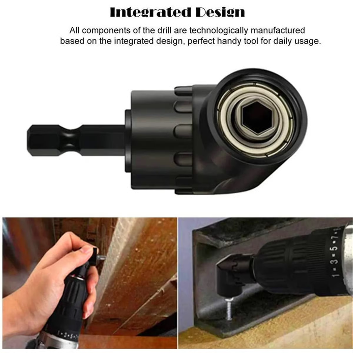 6Pcs Right Angle Drill Attachment Set with 105° Angle Drill Adapter and Impact Grade Socket Adapter