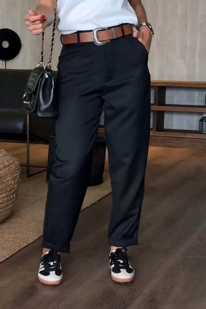 ELEGANTE, FIGURSCHMEICHELNDE HOSE MIT STREIFEN