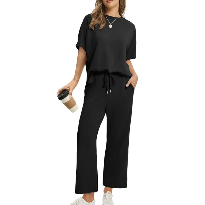 🎉🛍️Heiße Aktion: 50% Rabatt! Weiches, lässiges Set aus Oberteil und Hose für Damen