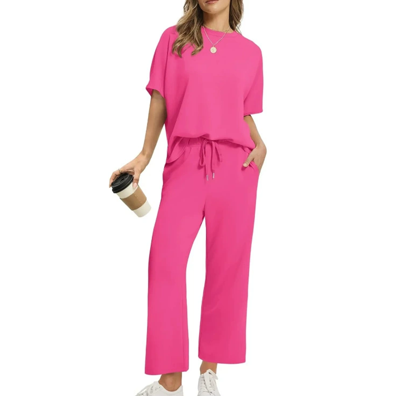 🎉🛍️Heiße Aktion: 50% Rabatt! Weiches, lässiges Set aus Oberteil und Hose für Damen