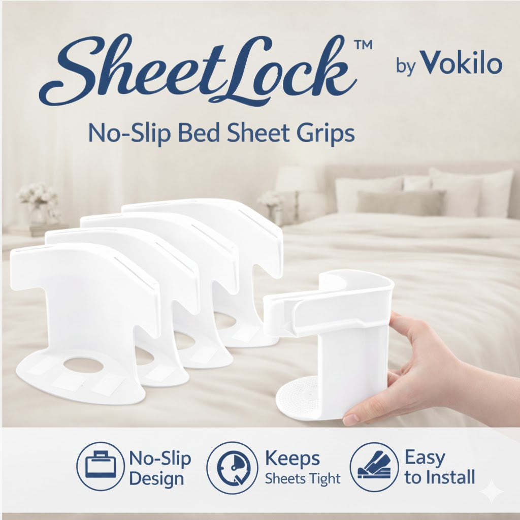 SheetLock™ No-Slip Bed Sheet Grips, Fits Any Mattress